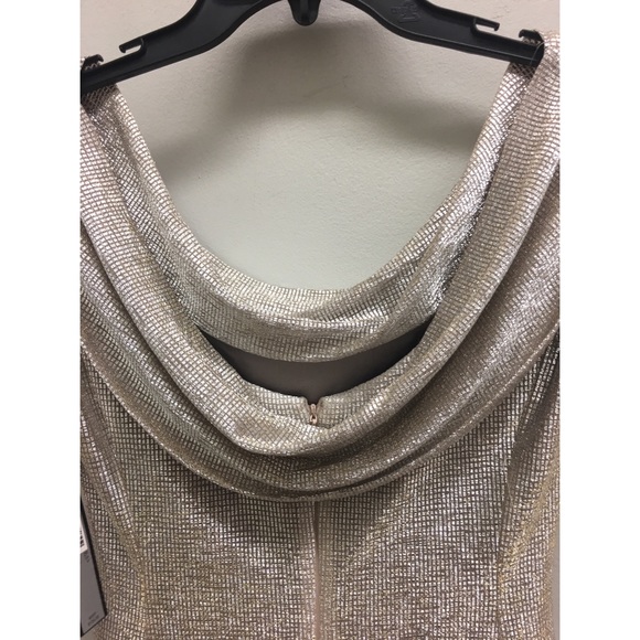 NWT Tahari Silver Gold Evening Gown Size 2 - Picture 7 of 8